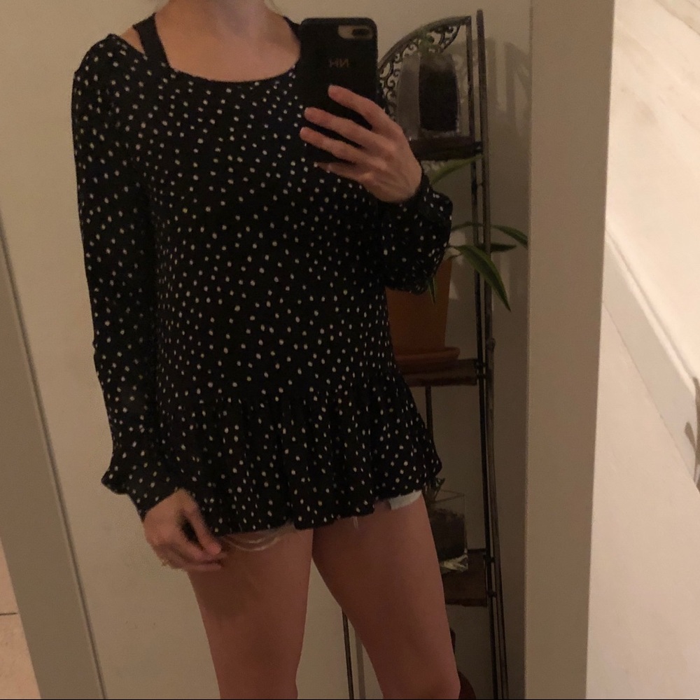 Polk a dot ruffle top